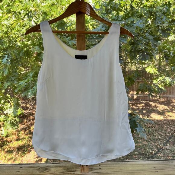 Donna Karan Ivory Layered Sleeveless Satin Blouse Size XS - Picture 1 of 8